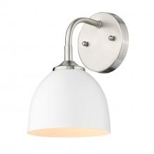  6956-1W PW-WHT - Zoey 1-Light Wall Sconce in Pewter with Matte White Shade